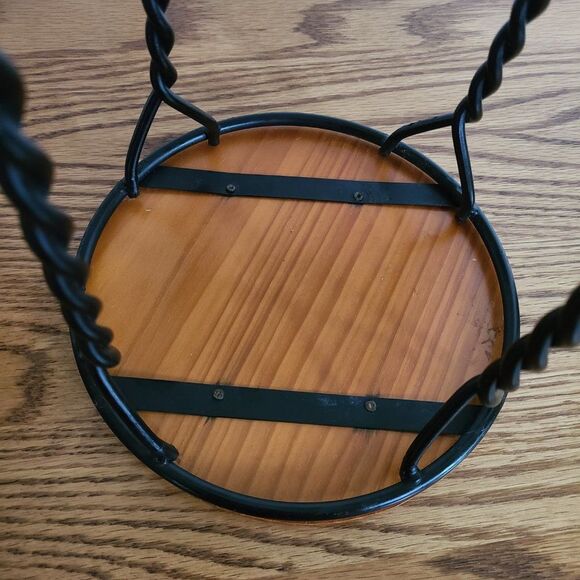 VTG Doll Furniture Wood & Twisted Metal Ice Cream Parlor Bistro Chair and Table - Picture 9 of 16